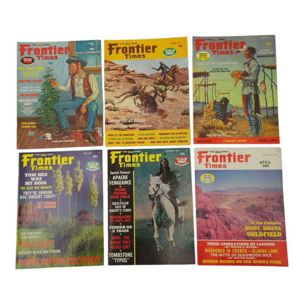 Frontier Times Magazine Lot Of 6 Jan Mar May July Sept Nov 1969 Editions Western